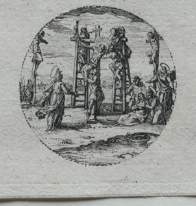 Passionens mysterier: korsfästelsen. av Jacques Callot