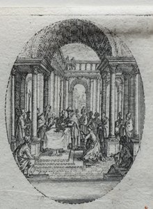 Passionens mysterier: presentationen i templet. av Jacques Callot