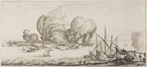 Sjöstriden, från olika scener designade i Florens av Jacques Callot