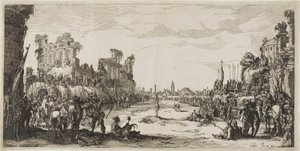 Pilarnas prövning (Saint Sebastian) av Jacques Callot