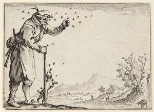 Bonden som angrips av bin av Jacques Callot
