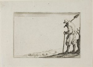 Bonden som bär sin spade på axeln, från The Caprices av Jacques Callot