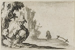 Bonden på huk, från The Caprices av Jacques Callot
