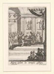 Presentationen av Kristus, nr. 10 av Jungfruns liv av Jacques Callot