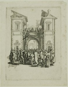 Presentationen för folket, från Den lilla passionen av Jacques Callot