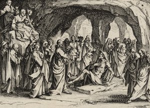 Lazarus uppståndelse, 1635 av Jacques Callot
