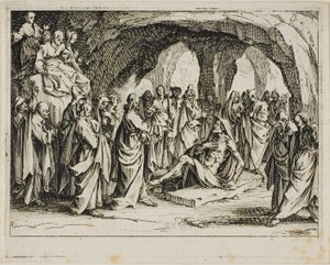 Lasarus uppståndelse, från Nya testamentet av Jacques Callot