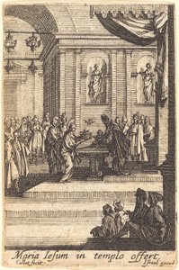 Jungfrun presenterar Jesus i templet av Jacques Callot