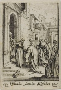 Den heliga Elisabets besök, ur Jungfru Marias liv av Jacques Callot