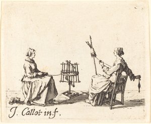 The Winder och the Spinner av Jacques Callot