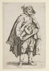 Vinterspelaren från The Beggars (Le Joueur de Vielle) av Jacques Callot