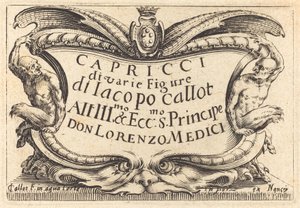 Titelsida för "The Capricci" av Jacques Callot