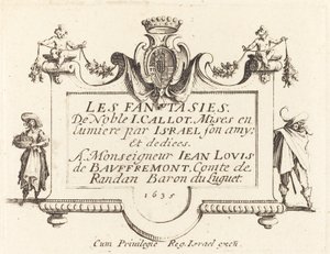 Titelsida för "Fantasierna" av Jacques Callot