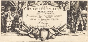 Titelsida för "The Large Miseries of War" av Jacques Callot