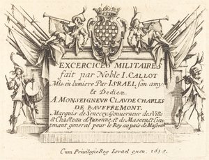 Titelsida för The Military Exercises, 16341635. av Jacques Callot