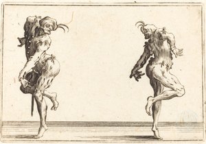 Två Pantaloons som dansar, ca. 1622. av Jacques Callot