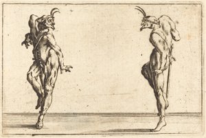 Två Pantaloons som dansar, ca. 1622. av Jacques Callot