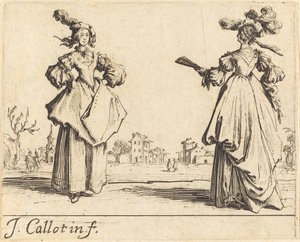 Två Samhällskvinnor av Jacques Callot