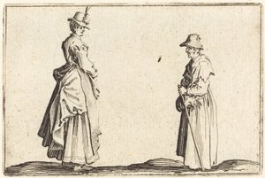 Två kvinnor i profil av Jacques Callot