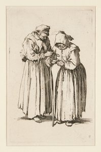 Två tiggarkvinnor, från The Beggars (Les deux mendiantes) av Jacques Callot