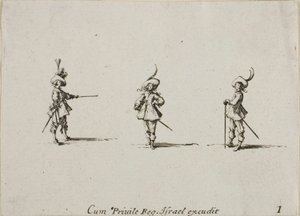 Obeväpnad drill, plansch ett från De militära övningarna av Jacques Callot