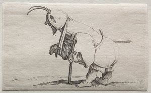 Olika puckelryggiga figurer av Iacopo Callot (Cripple med huva) av Jacques Callot