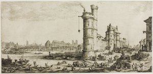 Utsikt över Pont Neuf av Jacques Callot