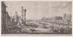 Vy över Louvren, ur "De två stora vyerna över Paris" av Jacques Callot