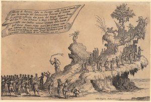 Vagnar från Montparnass, blad 2 i serien ”Skönhetens krig” av Jacques Callot