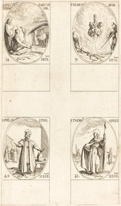 Väntar på att Jungfrun ska föda; S:t Nemesius; S:t Philogonius; St Thomas av Jacques Callot