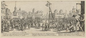 Vippgalge, blad 10 i serien "Krigets fasor" av Jacques Callot
