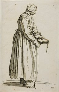 Woman Beggar Holding Alms, tallrik 20 från The Beggars av Jacques Callot