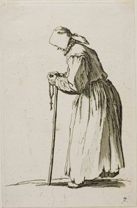 Woman Beggar with a Rosery, tallrik sju från The Beggars av Jacques Callot