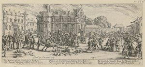 Förstörelsen av ett kloster, blad 6 ur serien "Krigets fasor" av Jacques Callot