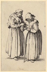 Två tiggerskor, blad 9 ur serien ”Tiggarna” av Jacques Callot
