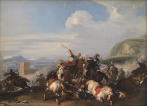 Stridsplats med turkiskt kavalleri av Jacques Courtois