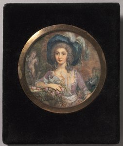 Porträtt av Mademoiselle Colombi, 1788. av Jacques Delusee