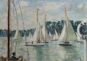 Racing Yachts på Seine av Jacques Emile Blanche