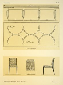 Matsal IV, Hotel de M. Berger, i Paris, illustration från "Interieurs" av Leon Moussinac, pub. Albert Levy, 1924-26