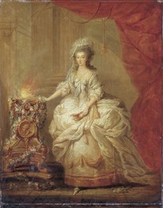 Porträtt av en dam, klädd som en vestaljungfru, som sägs vara Marie-Antoinette