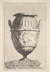 Design för en vas med en bacchisk fris, från: Vaser, 1746.