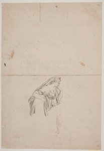 Studie för sörjande kvinnofigur av Jacques Francois Joseph Saly