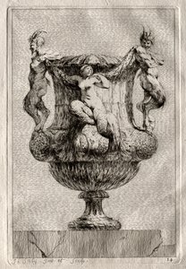 Svit med vaser: Tavla 14, 1746. av Jacques Francois Joseph Saly