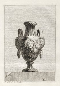 Svit med vaser: Tavla 8, 1746. av Jacques Francois Joseph Saly