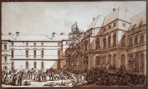 Ankomst till Louvren av italienska mästerverk Plundringen av konstverk var syftet med expeditioner av Dominique Vivant Denon (Vivant-Denon) under order av konsul Napoleon Bonaparte för Musee Napoleon (nuvarande Louvren) under den första