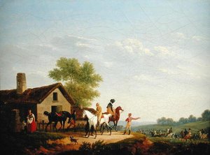 Hästkapplöpning av Jacques Francois Joseph Swebach