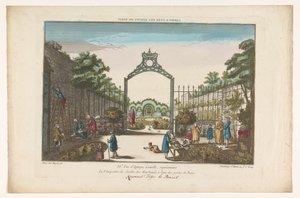 Se över Jardin des Marchands i Paris Trädgård vid en av Paris portar (titel på objekt)