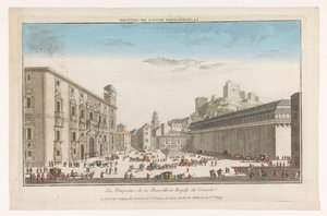 Utsikt över Real Chancillería i Granada La Chancellerie Royale de Grenade (titel på objekt) av Jacques Gabriel Huquier