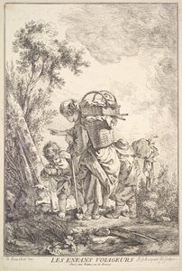 De resande barnen, mitten till slutet av 1700-talet. av Jacques Gabriel Huquier