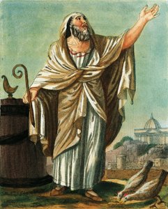 Augur, av Jacques Grasset de Saint-Sauveur (1757-1810), gravyr från antikens Rom, eller historisk och bildlig beskrivning av allt som har att göra med romerska människor, deras militär, seder, religiösa och offentliga liv